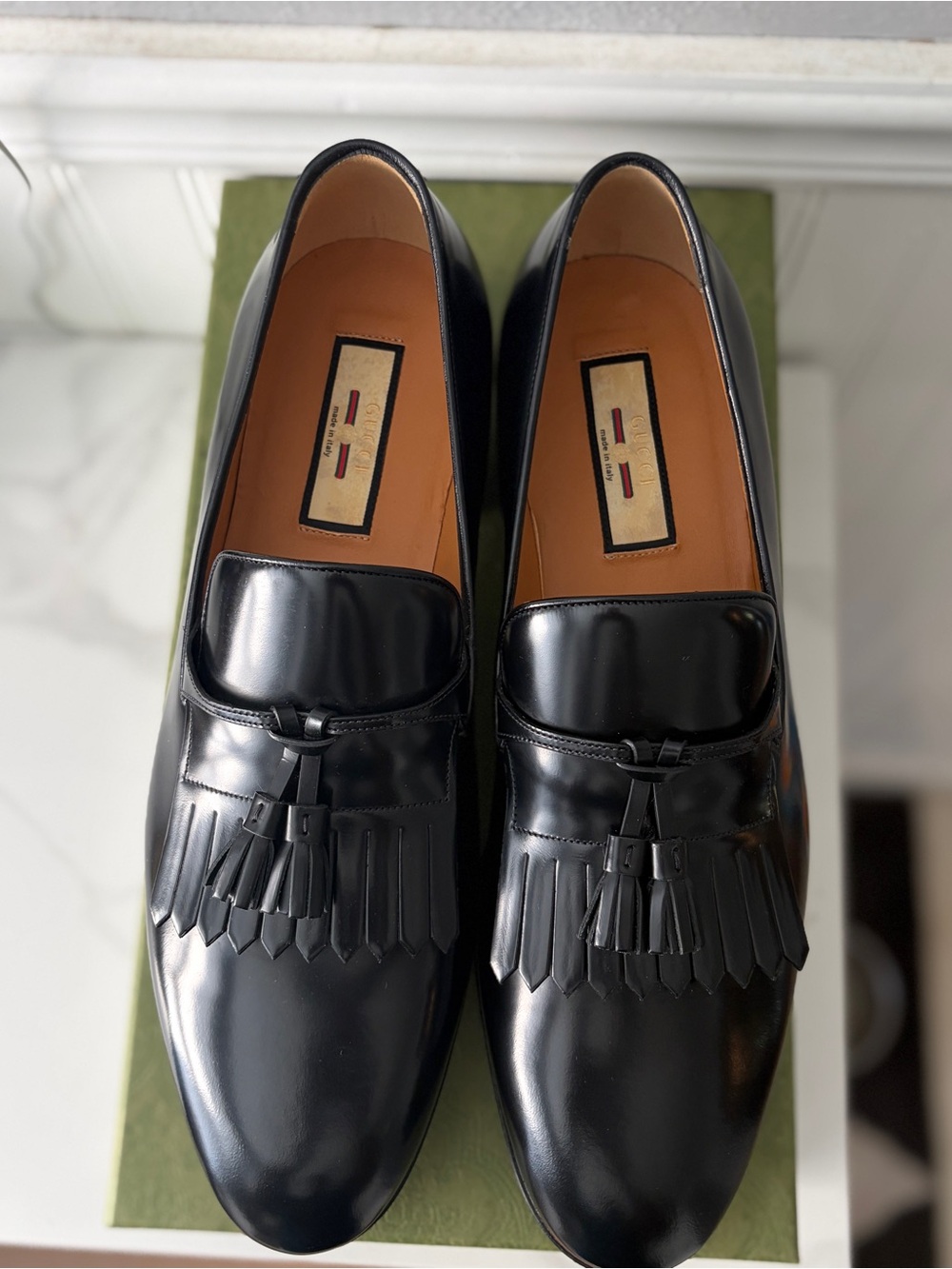 Gucci Black Leather Kiltie Tassel Loafers for Men - Picture 2 of 7